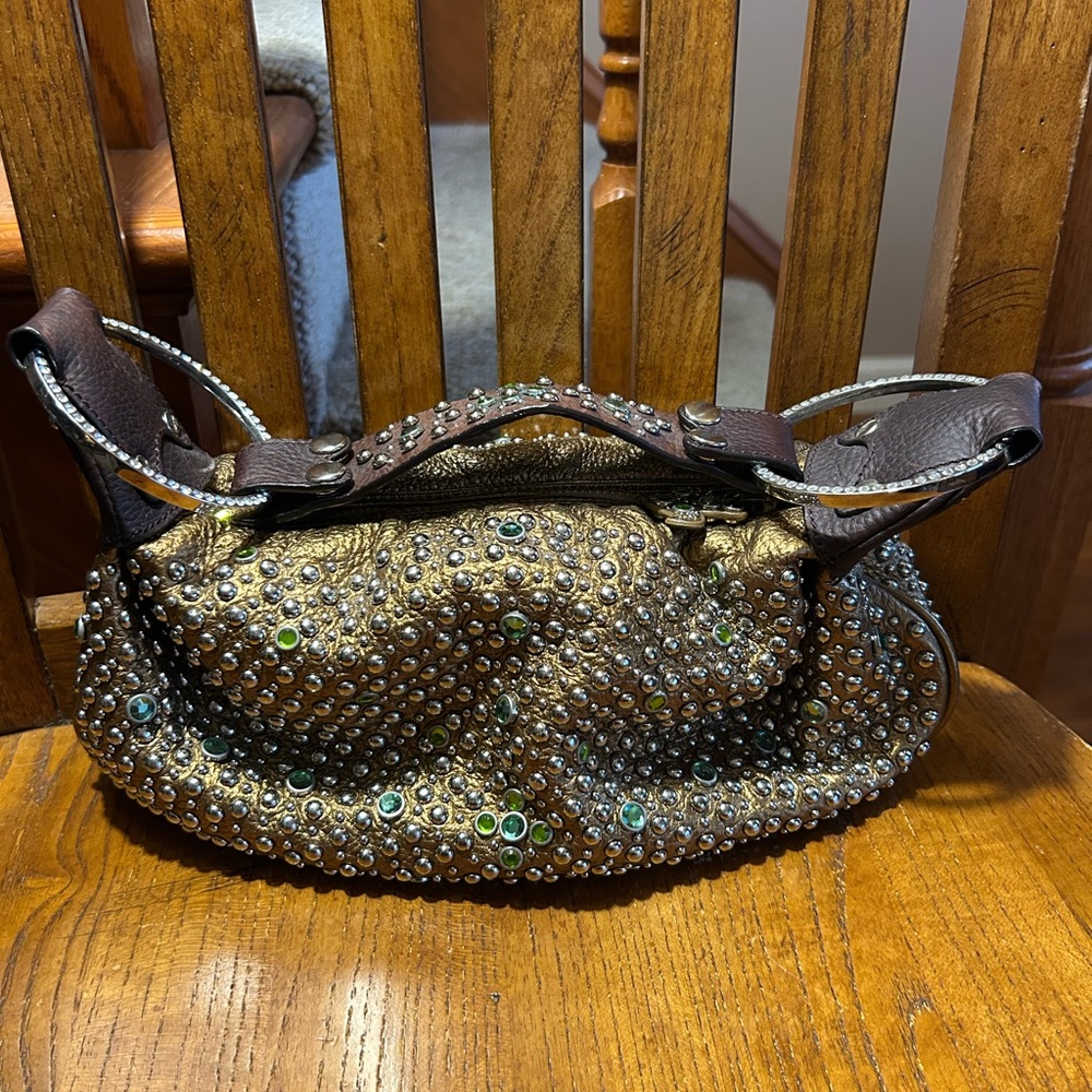 Cole Haan G Series Bronze Leather Studded Handbag/Wristlet Like New!! - Picture 1 of 13